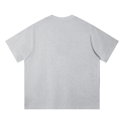 Unisex Loose Fit Cotton T-Shirt in flower gray, alternate angle