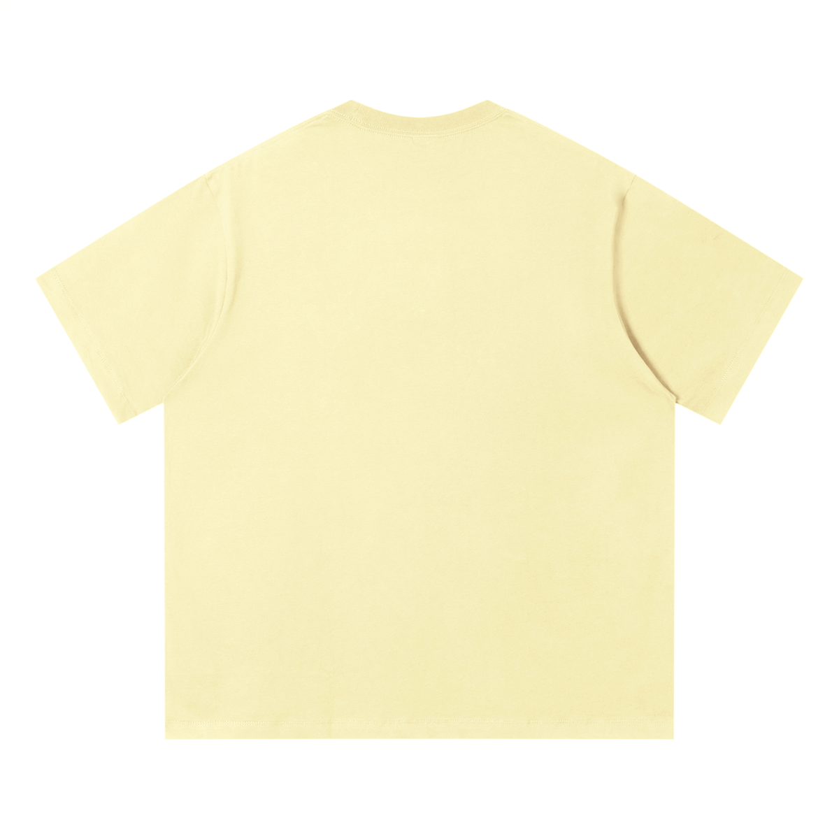Unisex Loose Fit Cotton T-Shirt in light yellow, alternate angle