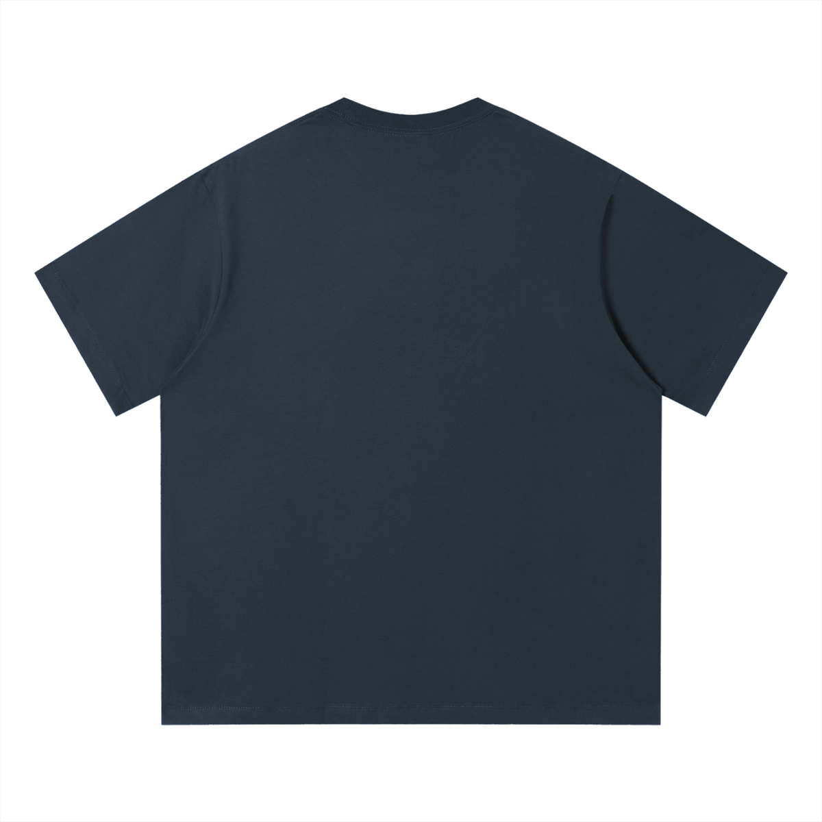 Unisex Loose Fit Cotton T-Shirt in navy blue, alternate angle