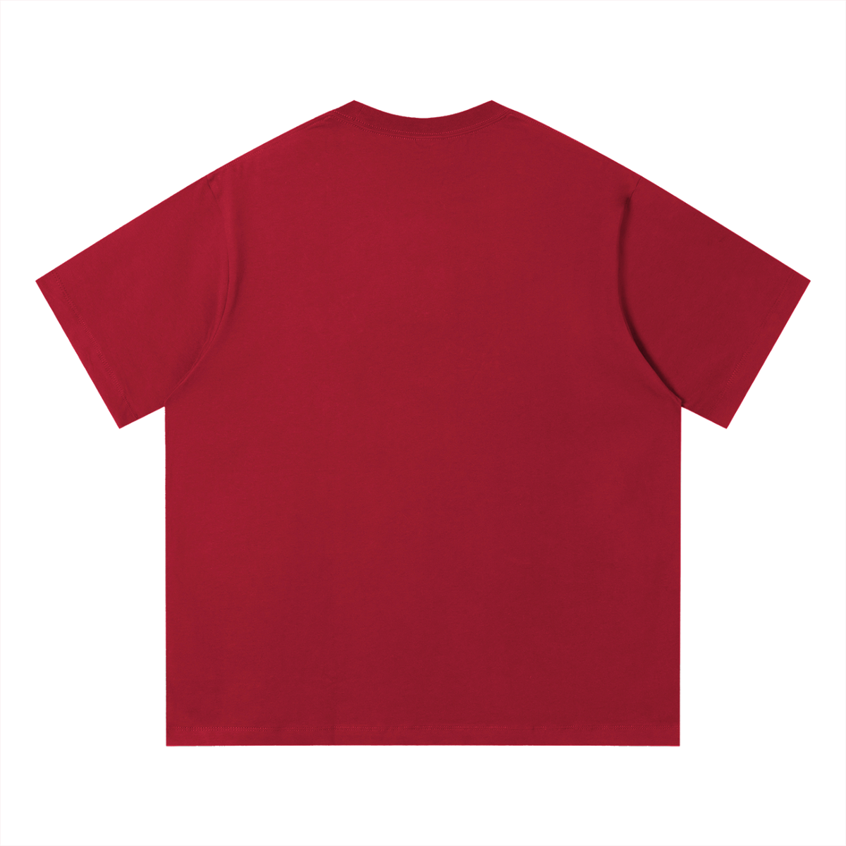 Unisex Loose Fit Cotton T-Shirt in red, alternate angle