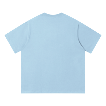 Unisex Loose Fit Cotton T-Shirt in sky blue, alternate angle