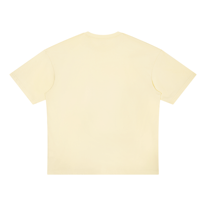 Unisex Loose Fit Drop Shoulder Cotton T-Shirt in apricot, alternate angle