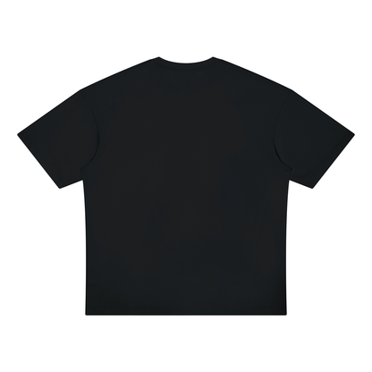 Unisex Loose Fit Drop Shoulder Cotton T-Shirt in black, alternate angle
