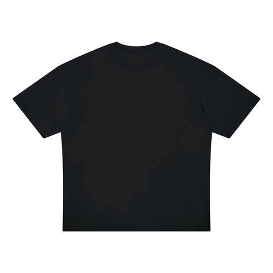 Unisex Loose Fit Drop Shoulder Cotton T-Shirt in black