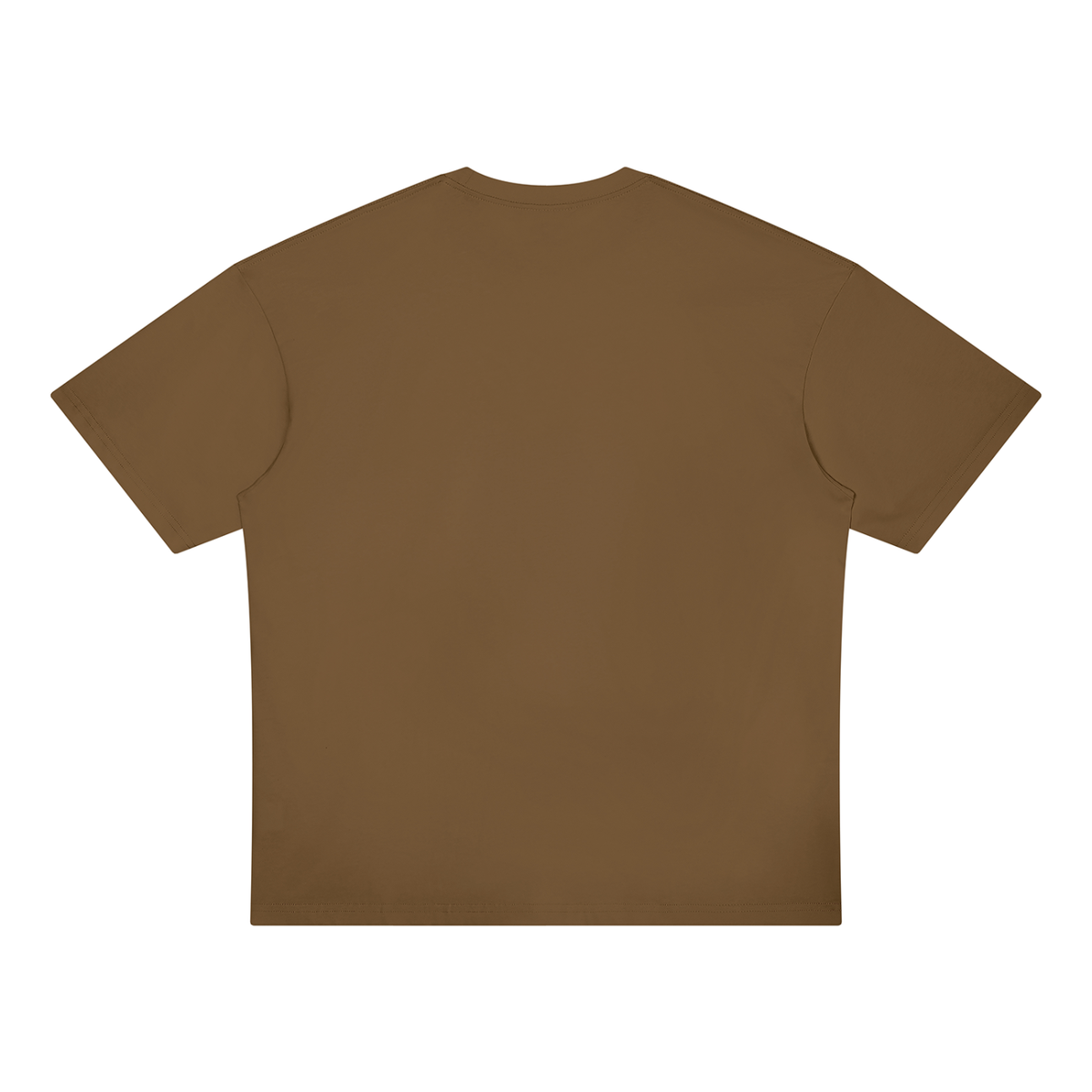 Unisex Loose Fit Drop Shoulder Cotton T-Shirt in brown, alternate angle
