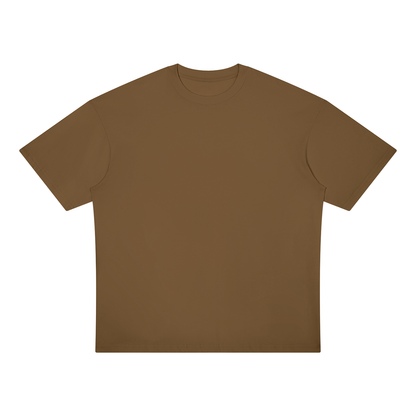 Unisex Loose Fit Drop Shoulder Cotton T-Shirt in brown