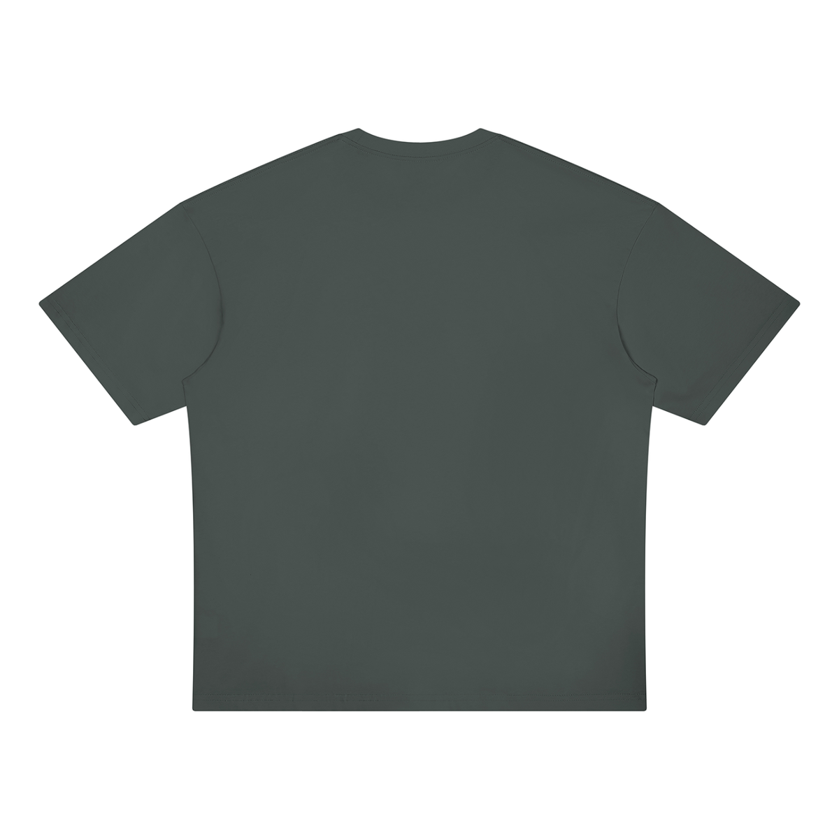 Unisex Loose Fit Drop Shoulder Cotton T-Shirt in dark gray, alternate angle