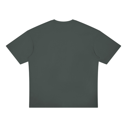 Unisex Loose Fit Drop Shoulder Cotton T-Shirt in dark gray, alternate angle