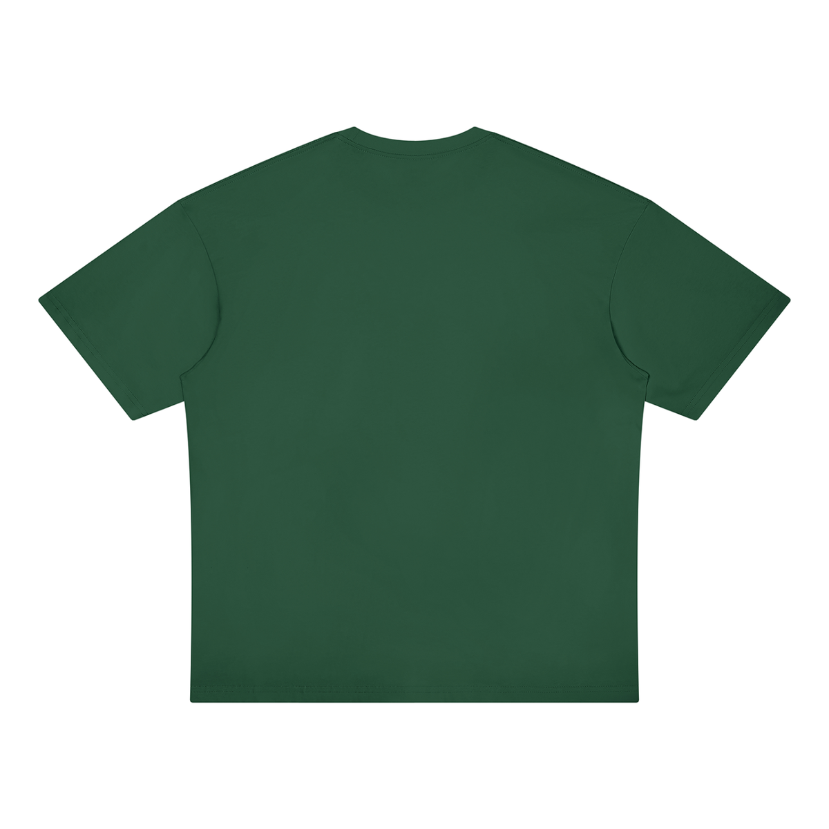 Unisex Loose Fit Drop Shoulder Cotton T-Shirt in dark green, alternate angle