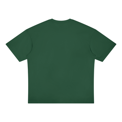 Unisex Loose Fit Drop Shoulder Cotton T-Shirt in dark green, alternate angle