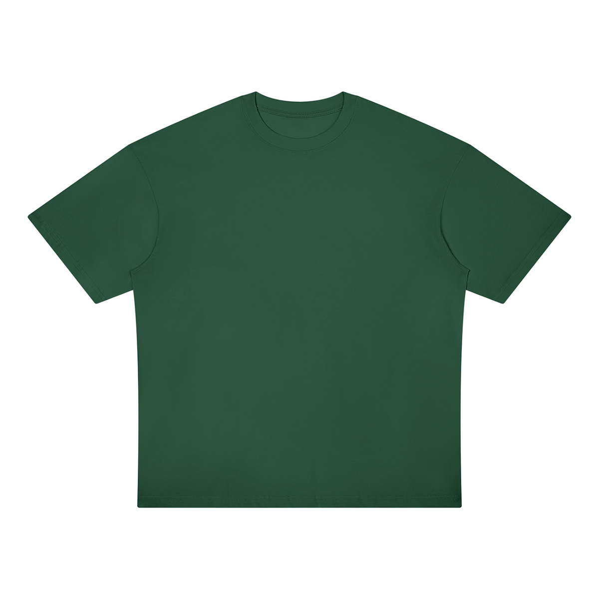 Unisex Loose Fit Drop Shoulder Cotton T-Shirt in dark green