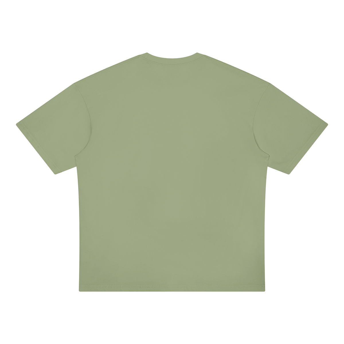 Unisex Loose Fit Drop Shoulder Cotton T-Shirt in gray green, alternate angle
