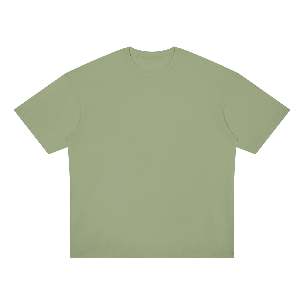 Unisex Loose Fit Drop Shoulder Cotton T-Shirt in gray green