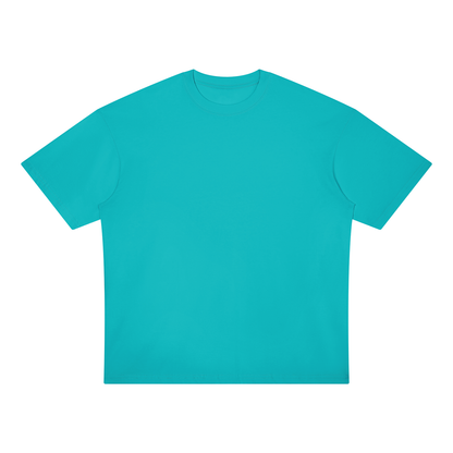 Unisex Loose Fit Drop Shoulder Cotton T-Shirt in lake blue