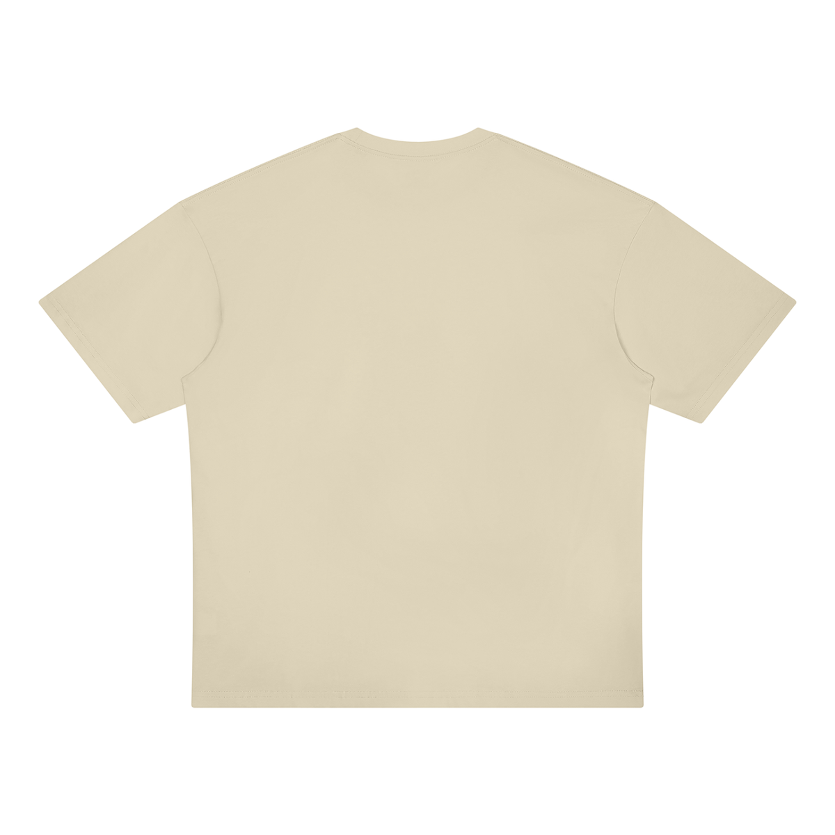 Unisex Loose Fit Drop Shoulder Cotton T-Shirt in light apricot, alternate angle
