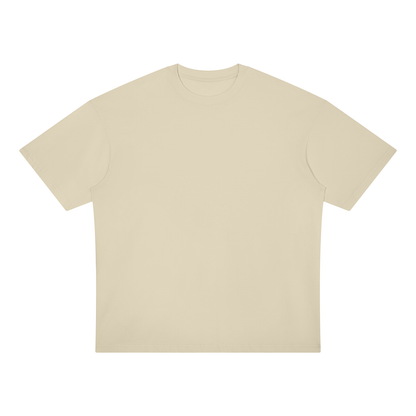 Unisex Loose Fit Drop Shoulder Cotton T-Shirt in light apricot