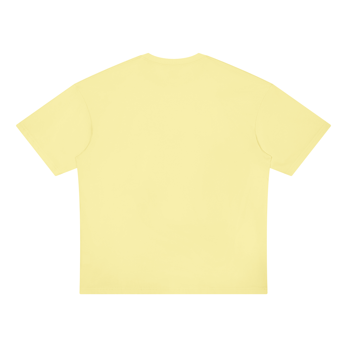 Unisex Loose Fit Drop Shoulder Cotton T-Shirt in light yellow, alternate angle