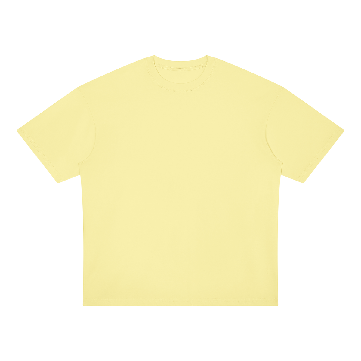 Unisex Loose Fit Drop Shoulder Cotton T-Shirt in light yellow