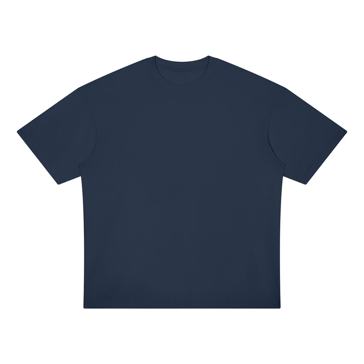 Unisex Loose Fit Drop Shoulder Cotton T-Shirt in navy blue