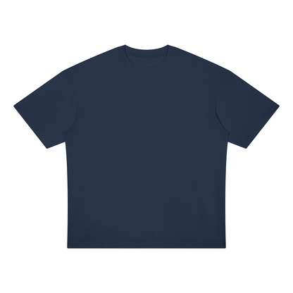 Unisex Loose Fit Drop Shoulder Cotton T-Shirt in navy blue