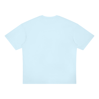 Unisex Loose Fit Drop Shoulder Cotton T-Shirt in sky blue, alternate angle