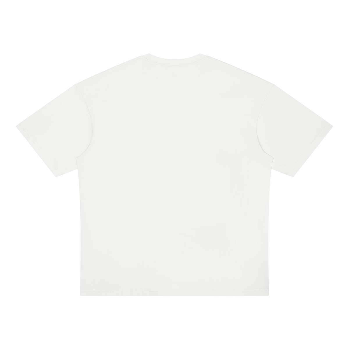 Unisex Loose Fit Drop Shoulder Cotton T-Shirt in white, alternate angle