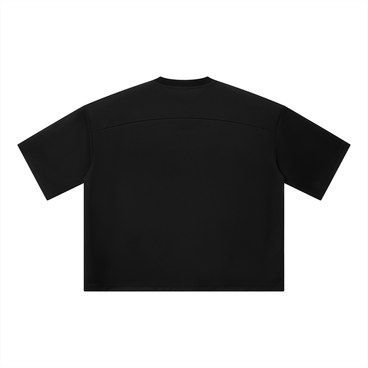 Unisex Loose Fit Drop Shoulder Polyester T-Shirt in black, alternate angle