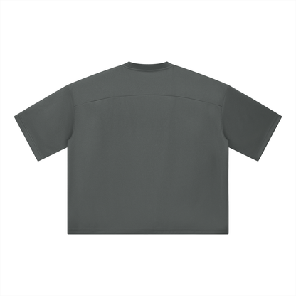 Unisex Loose Fit Drop Shoulder Polyester T-Shirt in dark gray, alternate angle