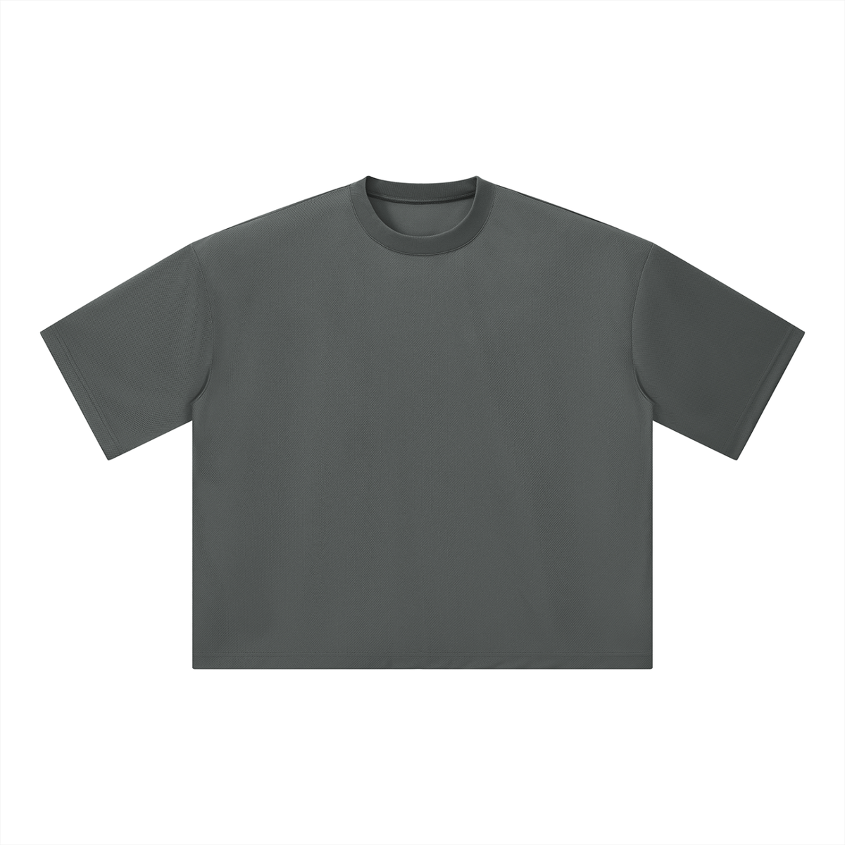 Unisex Loose Fit Drop Shoulder Polyester T-Shirt in dark gray