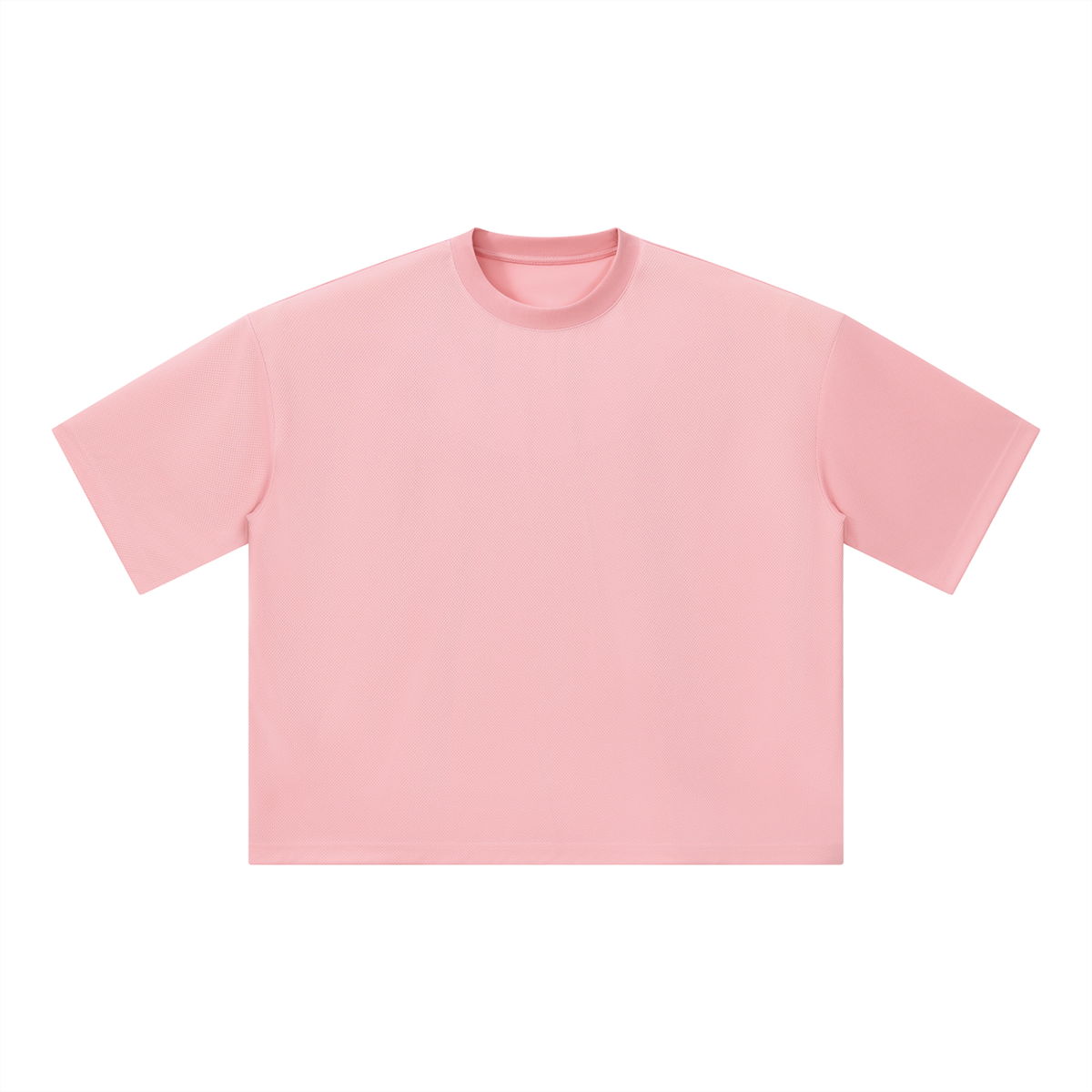 Unisex Loose Fit Drop Shoulder Polyester T-Shirt in pink