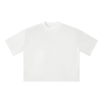Unisex Loose Fit Drop Shoulder Polyester T-Shirt in white
