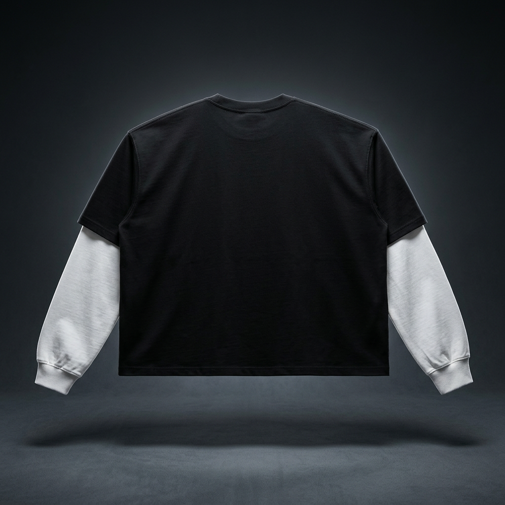 Unisex Loose Fit Patchwork Long Sleeve T-Shirt