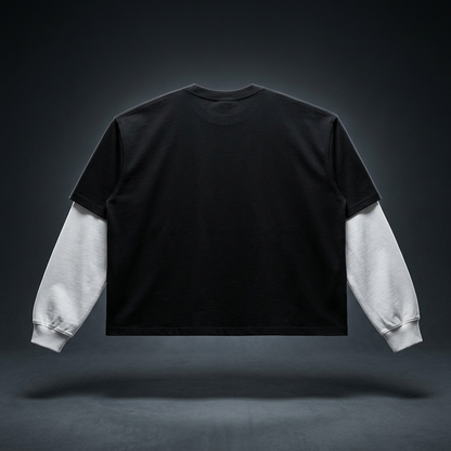 Unisex Loose Fit Patchwork Long Sleeve T-Shirt