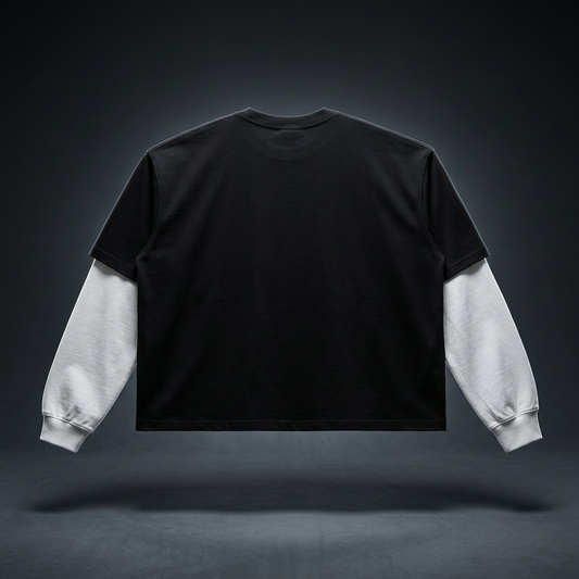 Unisex Loose Fit Patchwork Long Sleeve T-Shirt