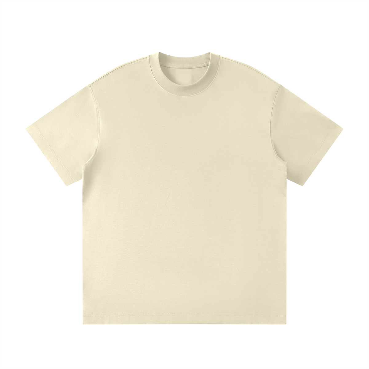 Unisex Loose Fit Polyester Blend Crewneck T-Shirt in apricot