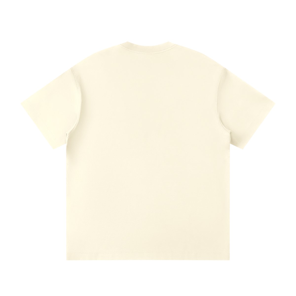 Unisex Loose Fit Polyester Blend Crewneck T-Shirt in beige, alternate angle