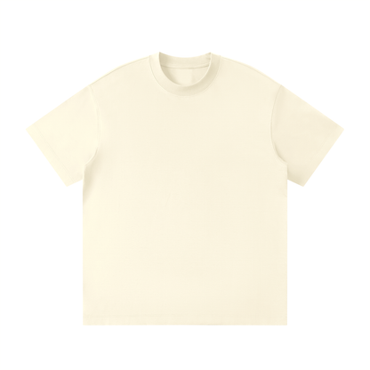 Unisex Loose Fit Polyester Blend Crewneck T-Shirt in beige