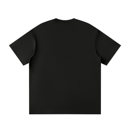 Unisex Loose Fit Polyester Blend Crewneck T-Shirt in black, alternate angle