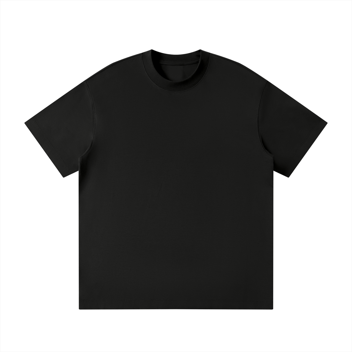 Unisex Loose Fit Polyester Blend Crewneck T-Shirt in black
