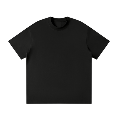 Unisex Loose Fit Polyester Blend Crewneck T-Shirt in black