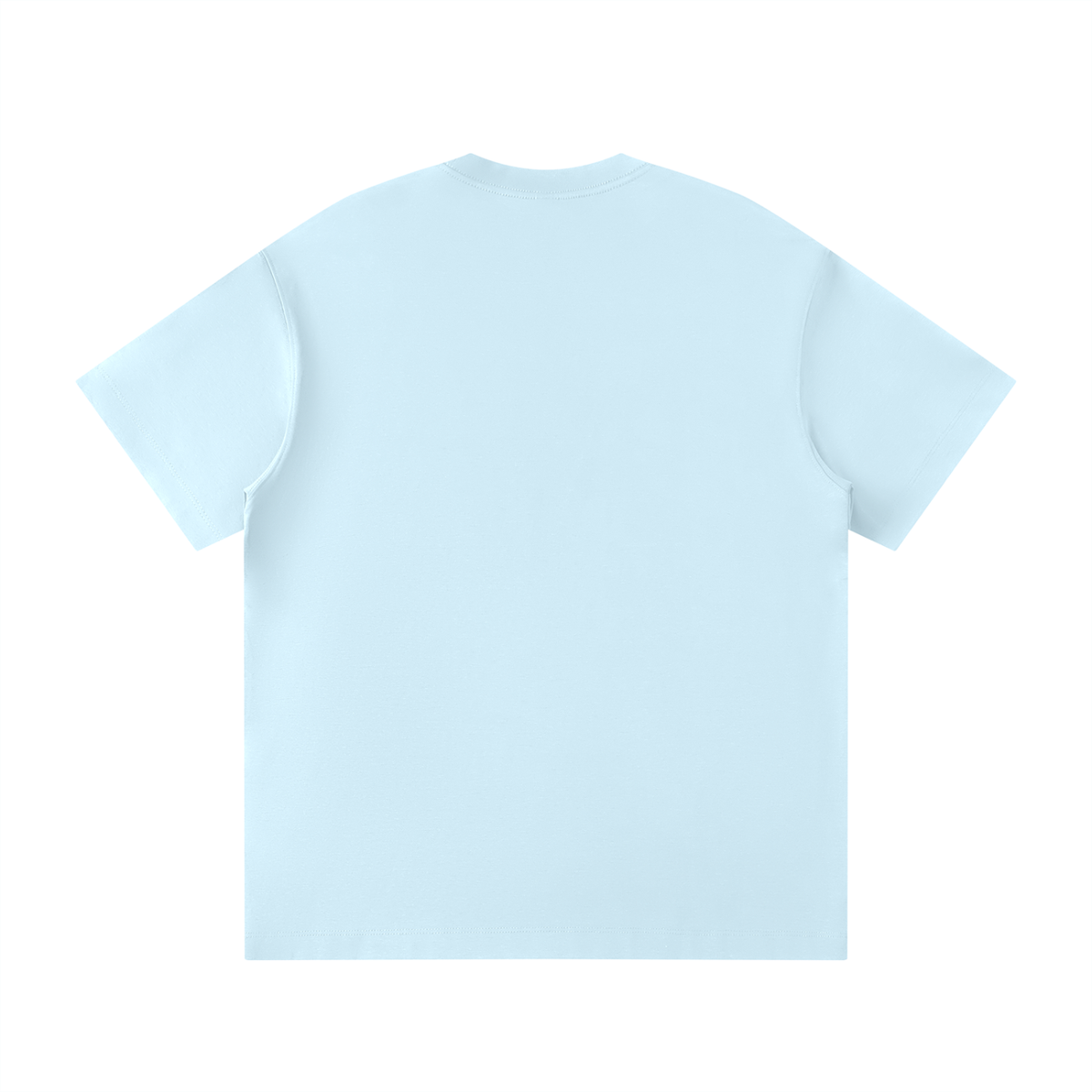 Unisex Loose Fit Polyester Blend Crewneck T-Shirt in blue, alternate angle