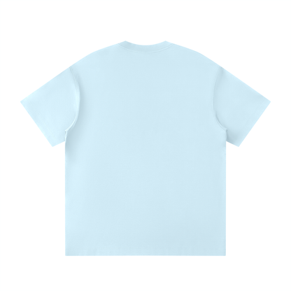 Unisex Loose Fit Polyester Blend Crewneck T-Shirt in blue, alternate angle