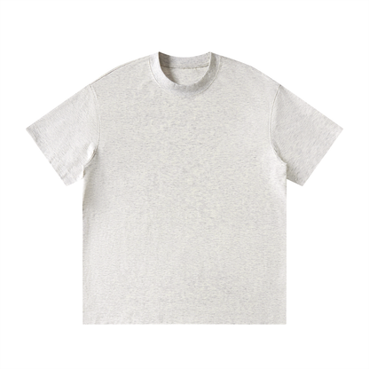 Unisex Loose Fit Polyester Blend Crewneck T-Shirt in flower gray