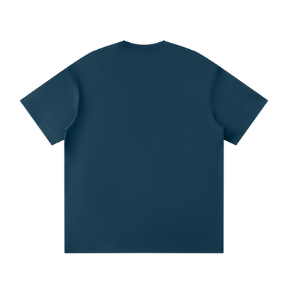 Unisex Loose Fit Polyester Blend Crewneck T-Shirt in haze blue, alternate angle