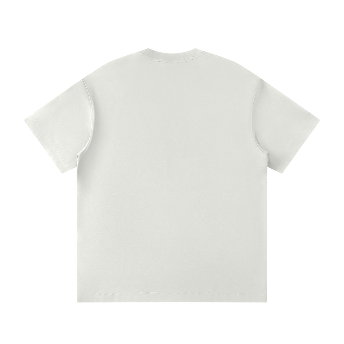 Unisex Loose Fit Polyester Blend Crewneck T-Shirt in light gray, alternate angle