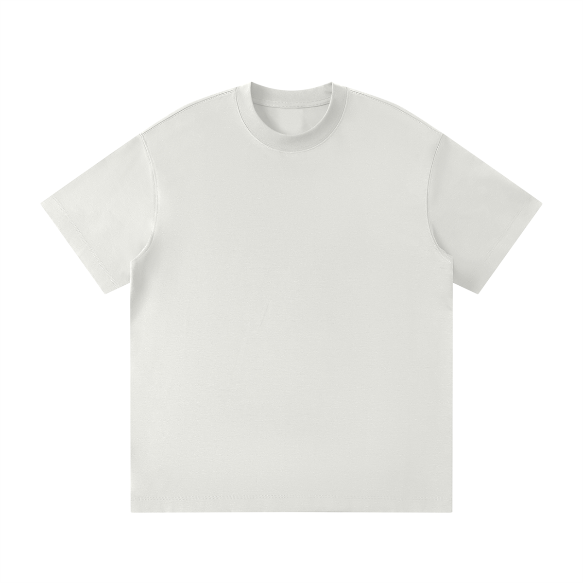 Unisex Loose Fit Polyester Blend Crewneck T-Shirt in light gray