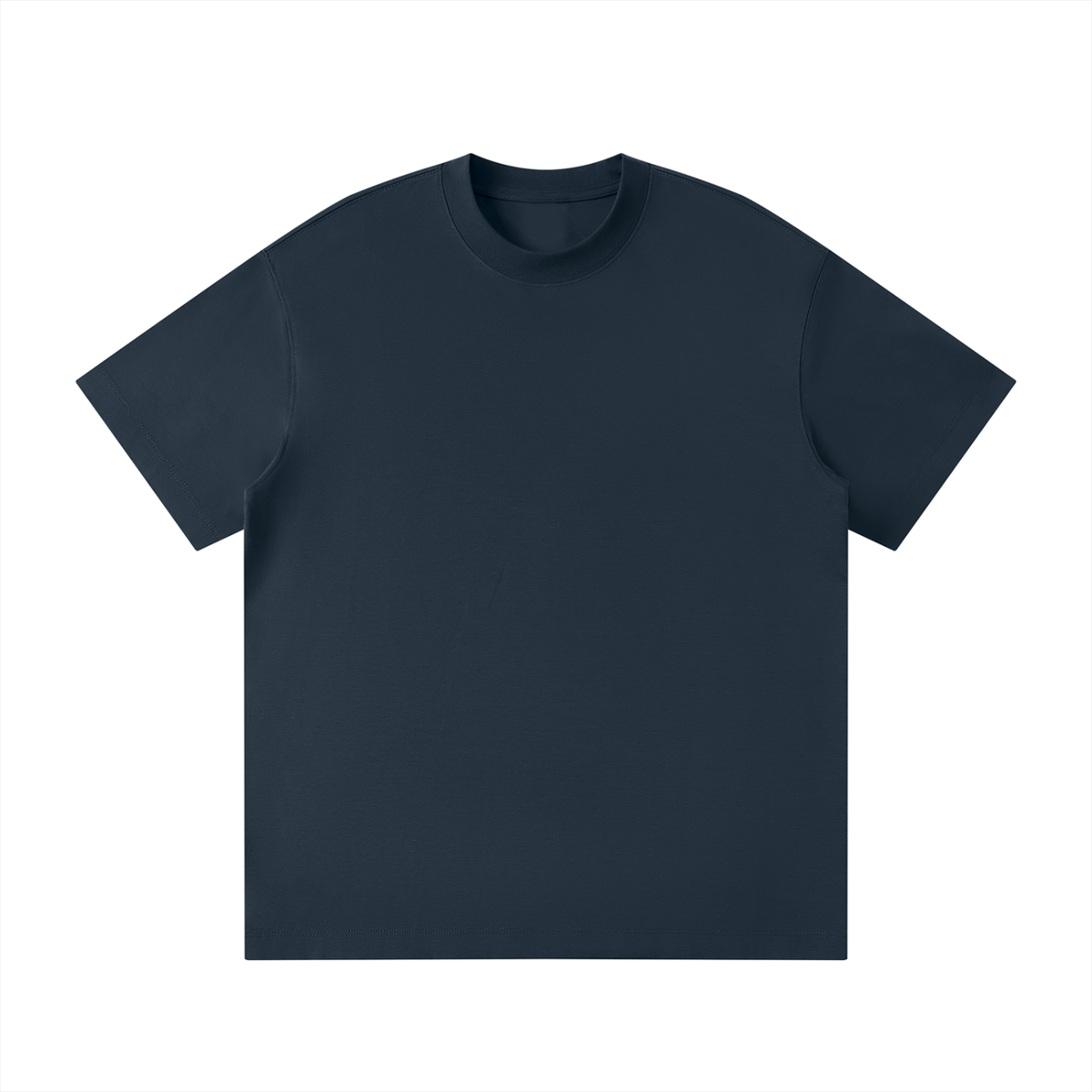 Unisex Loose Fit Polyester Blend Crewneck T-Shirt in navy blue