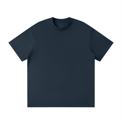 Unisex Loose Fit Polyester Blend Crewneck T-Shirt in navy blue