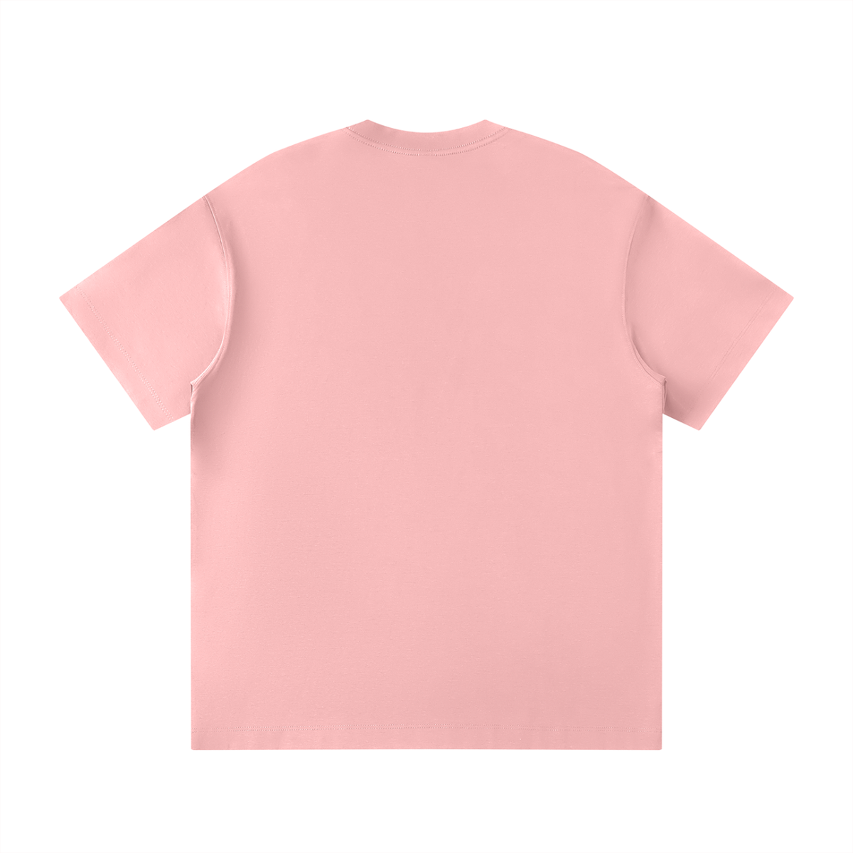 Unisex Loose Fit Polyester Blend Crewneck T-Shirt in pink, alternate angle