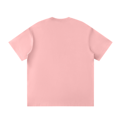 Unisex Loose Fit Polyester Blend Crewneck T-Shirt in pink, alternate angle